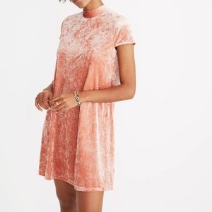 Madewell crushed velvet mockneck dress